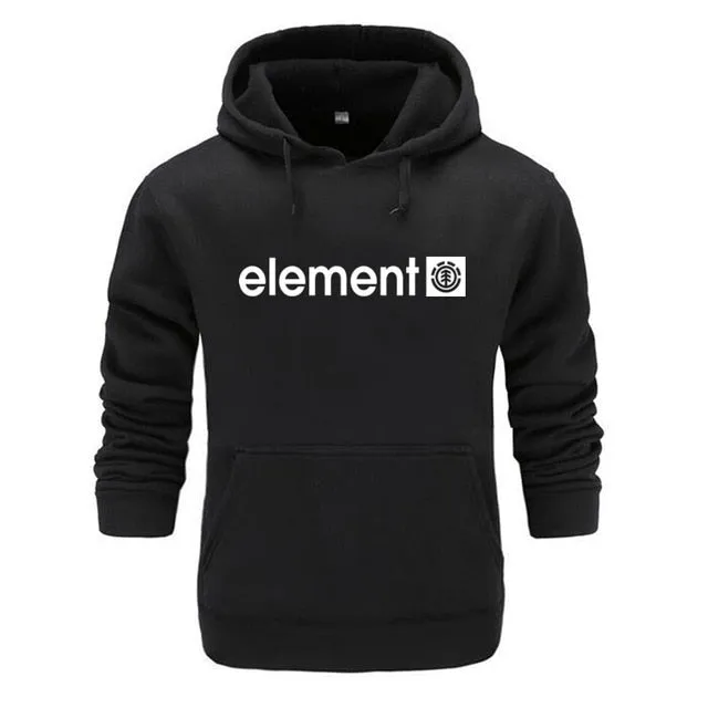 Men High Quality Element Letter Printing Long Sleeve Hoodies