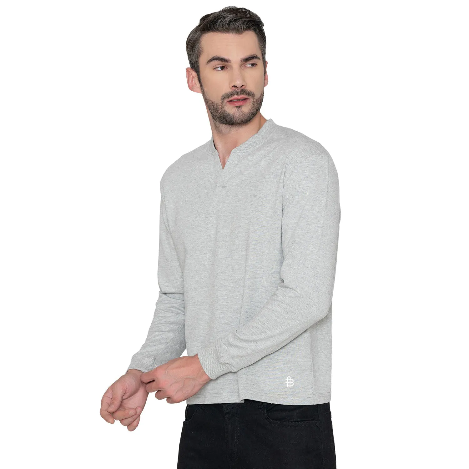 Men's Bomber Polo Sweatshirt - LT. Grey Melange