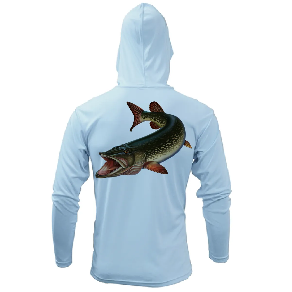 Michigan Freshwater Born Pike Men's Long Sleeve UPF 50  Dry-Fit Hoodie