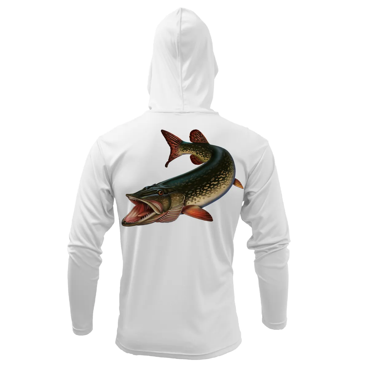 Michigan Freshwater Born Pike Men's Long Sleeve UPF 50  Dry-Fit Hoodie