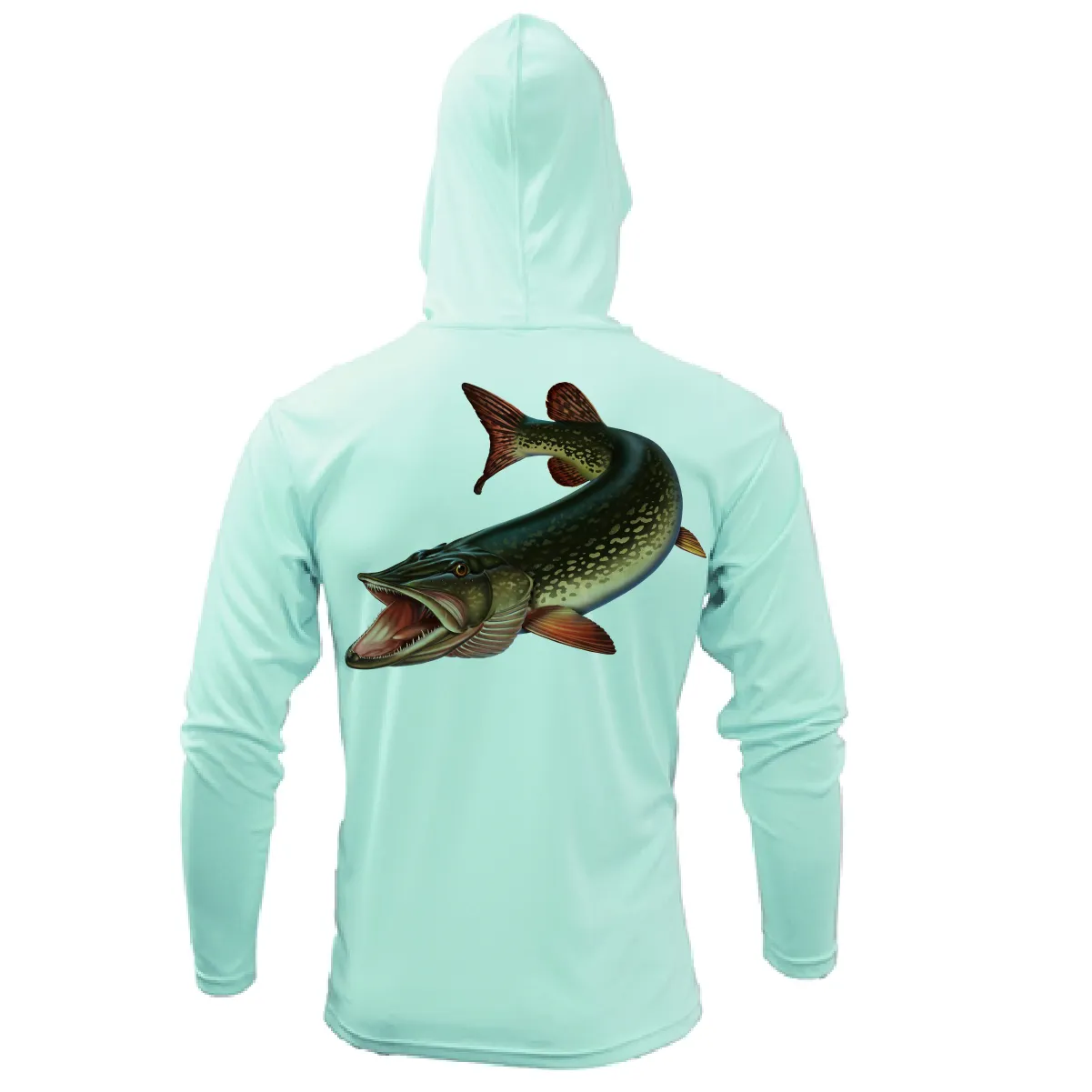 Michigan Freshwater Born Pike Men's Long Sleeve UPF 50  Dry-Fit Hoodie