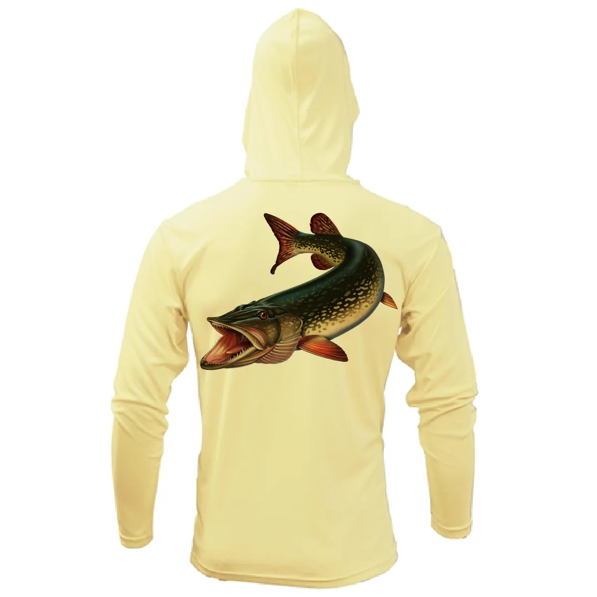 Michigan Freshwater Born Pike Men's Long Sleeve UPF 50  Dry-Fit Hoodie