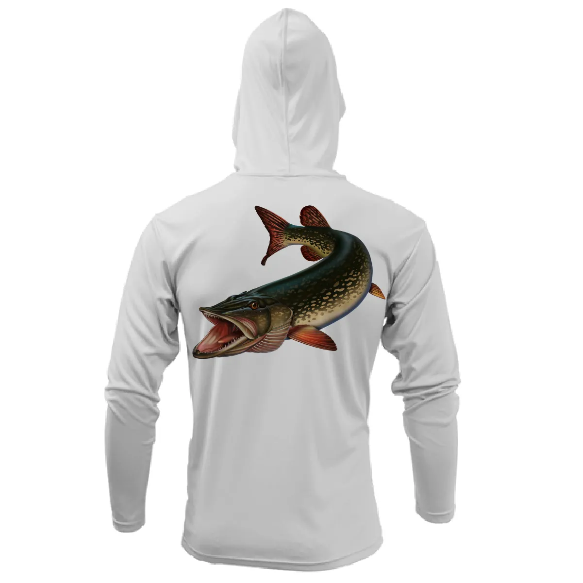 Michigan Freshwater Born Pike Men's Long Sleeve UPF 50  Dry-Fit Hoodie