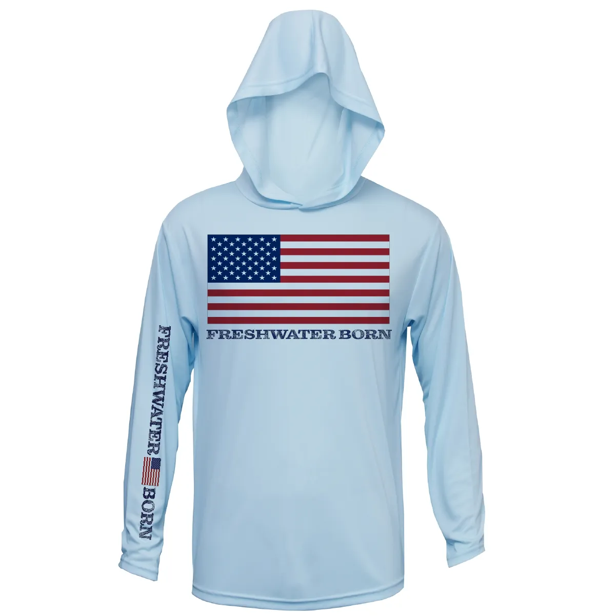 Michigan USA Freshwater Born Men's Long Sleeve UPF 50  Dry-Fit Hoodie