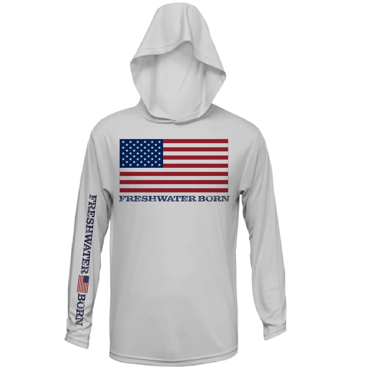 Michigan USA Freshwater Born Men's Long Sleeve UPF 50  Dry-Fit Hoodie