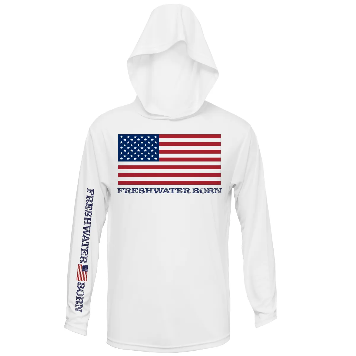 Michigan USA Freshwater Born Men's Long Sleeve UPF 50  Dry-Fit Hoodie