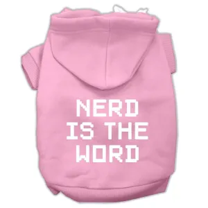 Nerd Is The Word Screen Print Pet Hoodies Light Pink Size Xs (8)