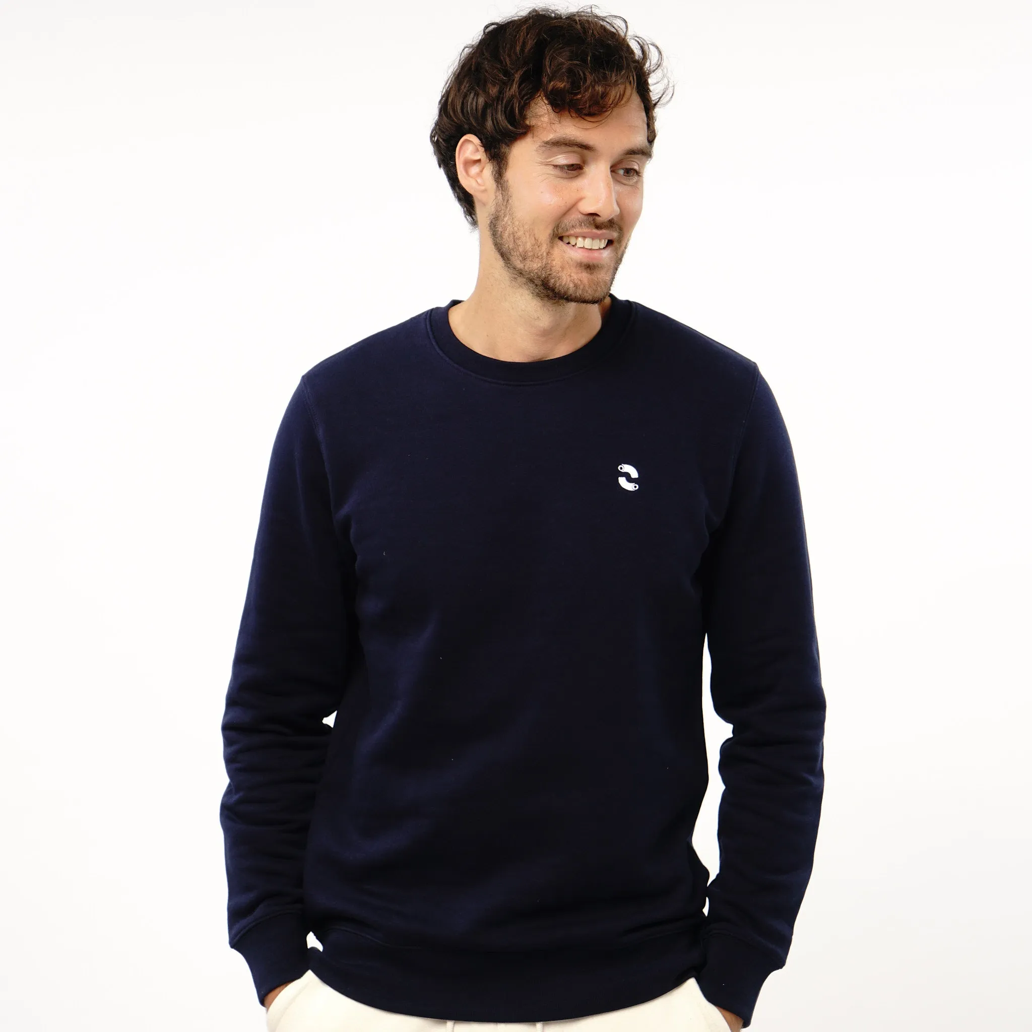 Omnitau Men's Prime Organic Cotton Crew Neck Sweatshirt - Navy