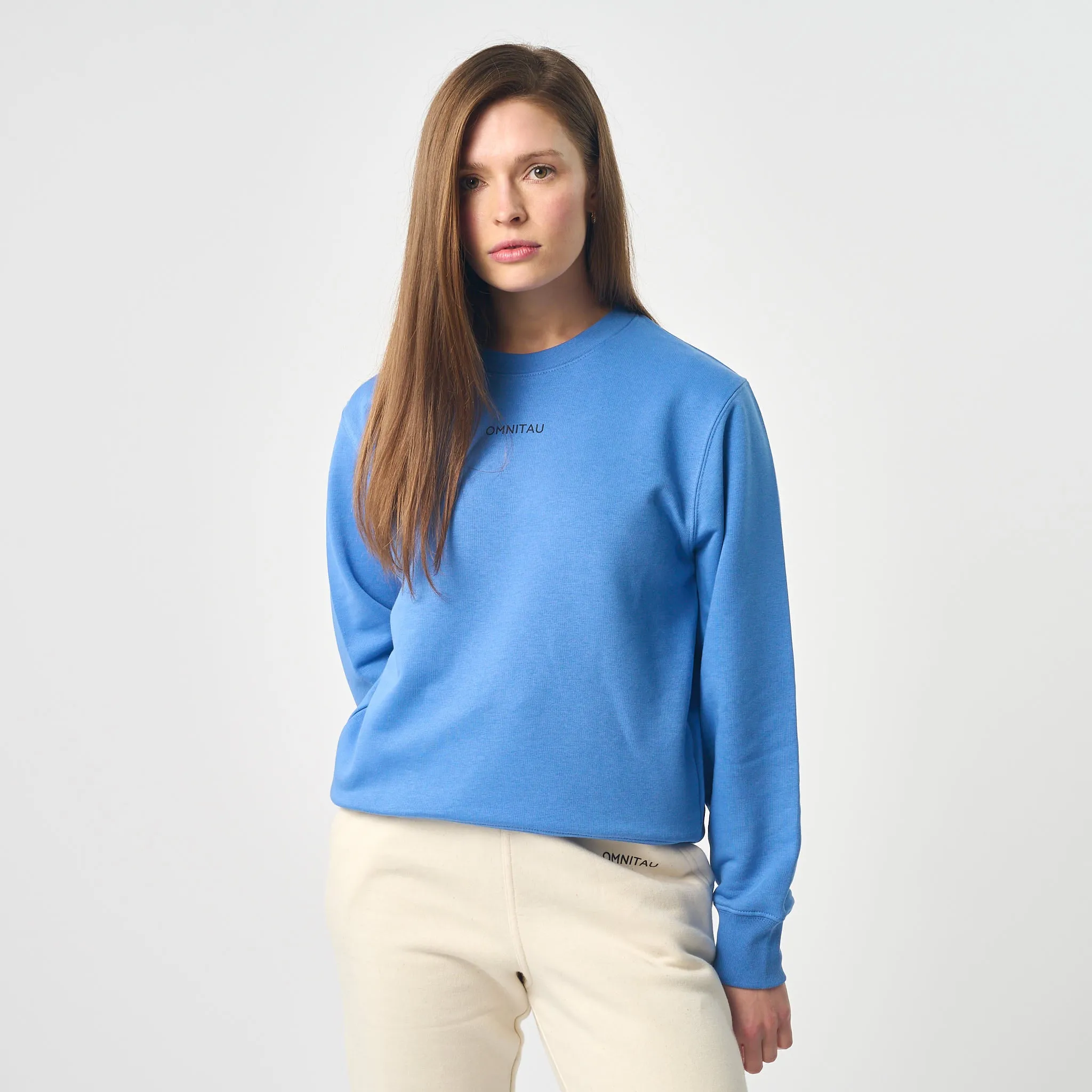 Omnitau Women's Ellyse Organic Cotton Medium Fit Sweatshirt - Blue