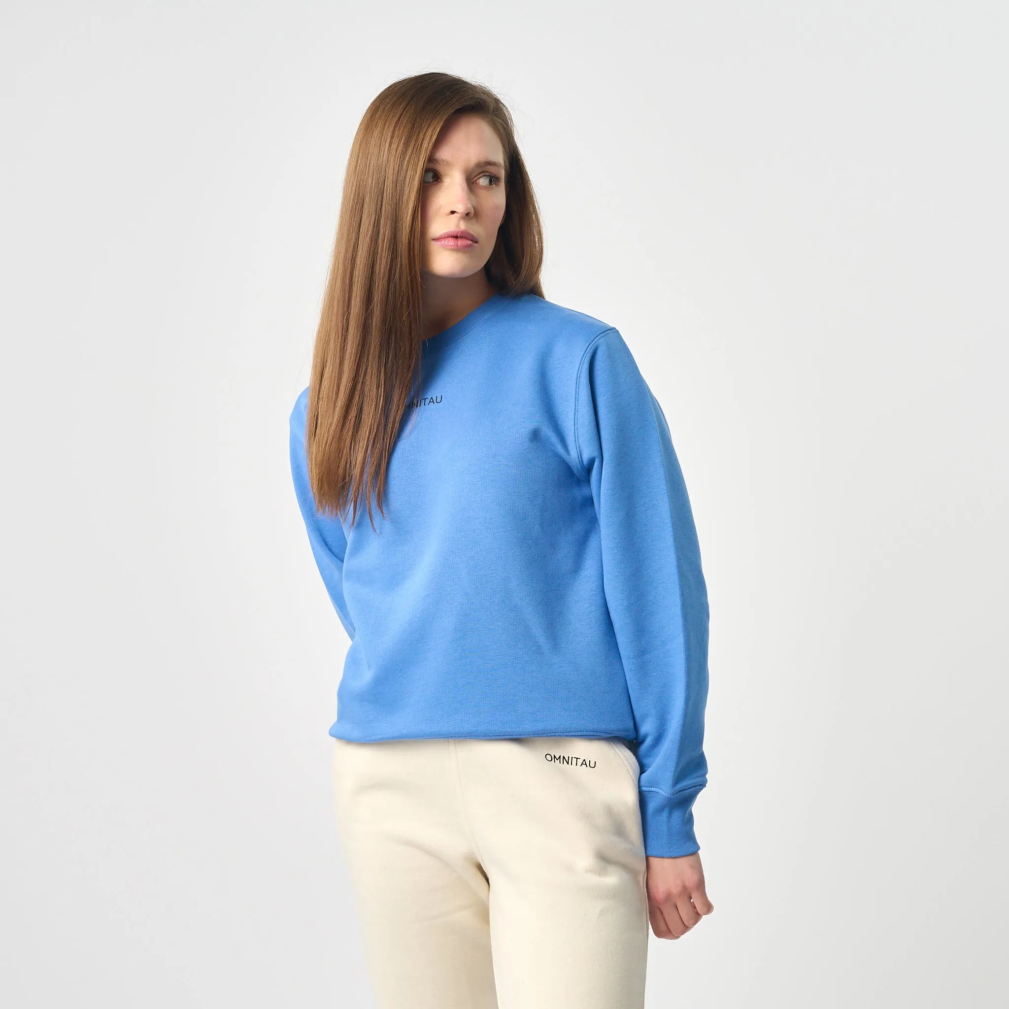 Omnitau Women's Ellyse Organic Cotton Medium Fit Sweatshirt - Blue