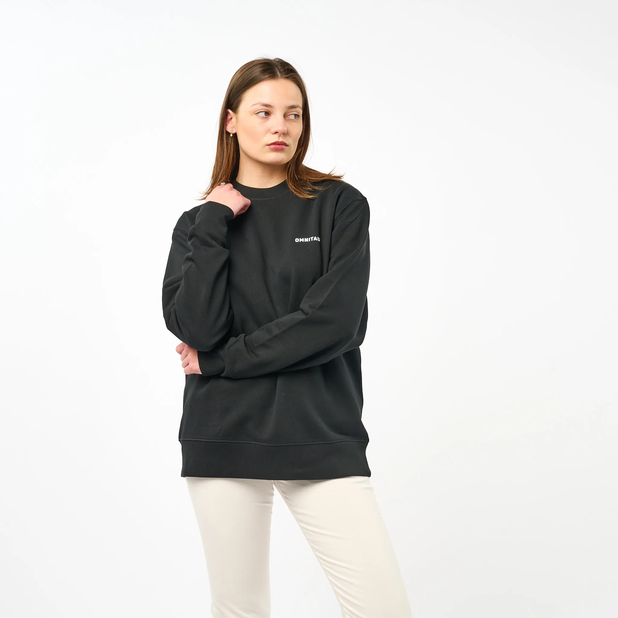 Omnitau Women's Muir Organic Cotton Medium Fit Sweatshirt - Black