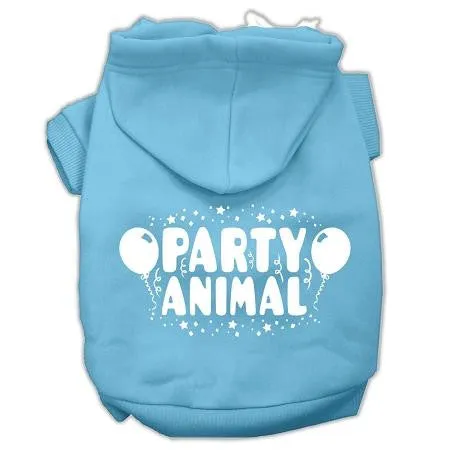 Party Animal Screen Print Pet Hoodies Baby Blue Size Sm (10)