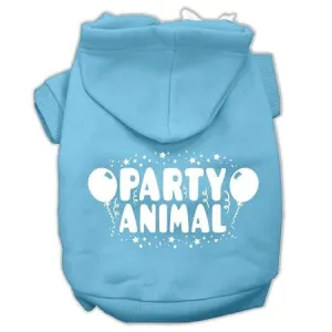 Party Animal Screen Print Pet Hoodies Baby Blue Size Sm (10)