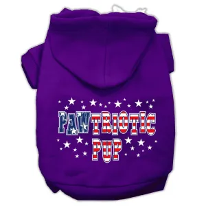 Pawtriotic Pup Screen Print Pet Hoodies Purple Size L (14)