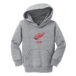 Personalized Detroit Red Wings Toddler Pullover Hooded Sweatshirt