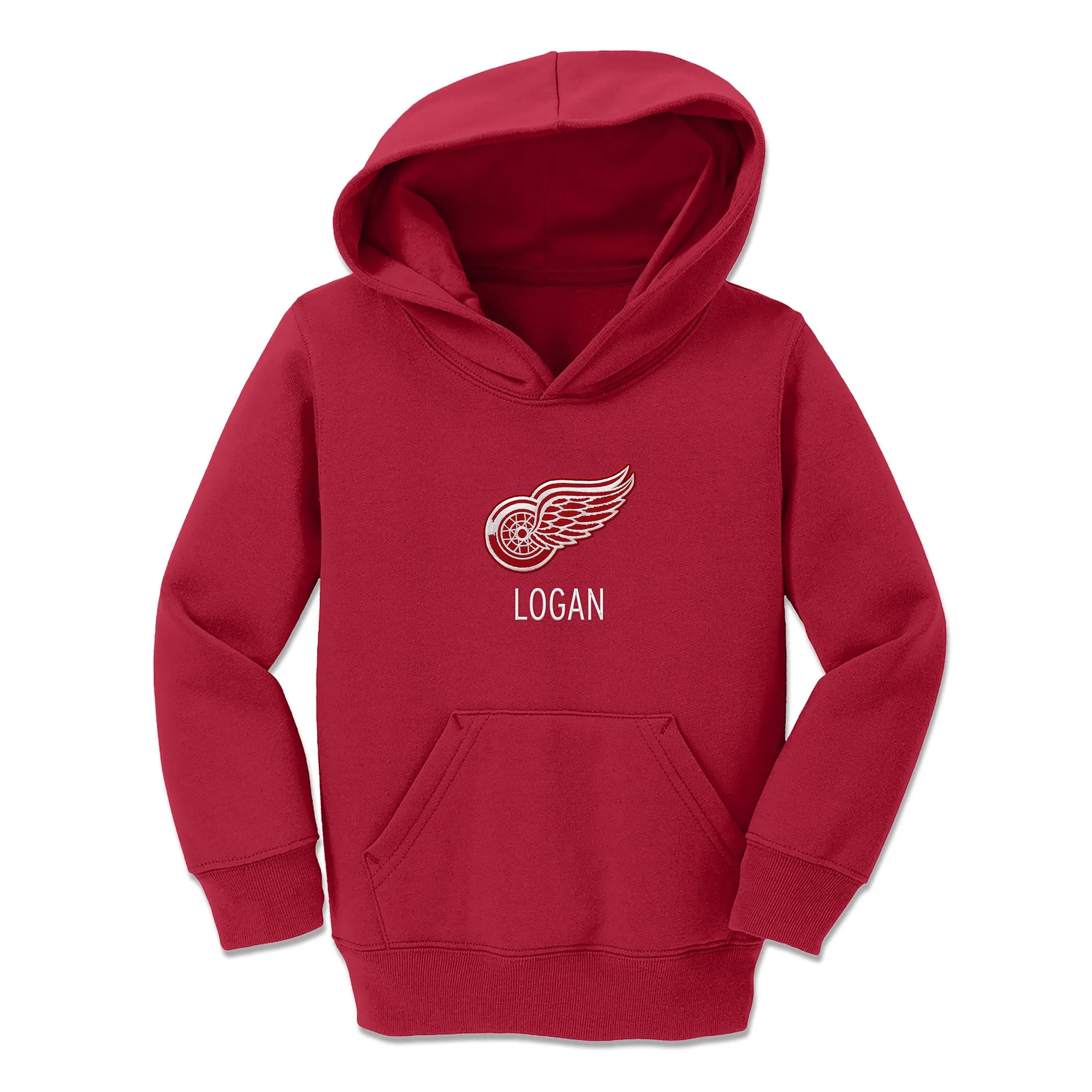 Personalized Detroit Red Wings Toddler Pullover Hooded Sweatshirt