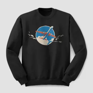 Plane Retro Sky - Sweatshirt