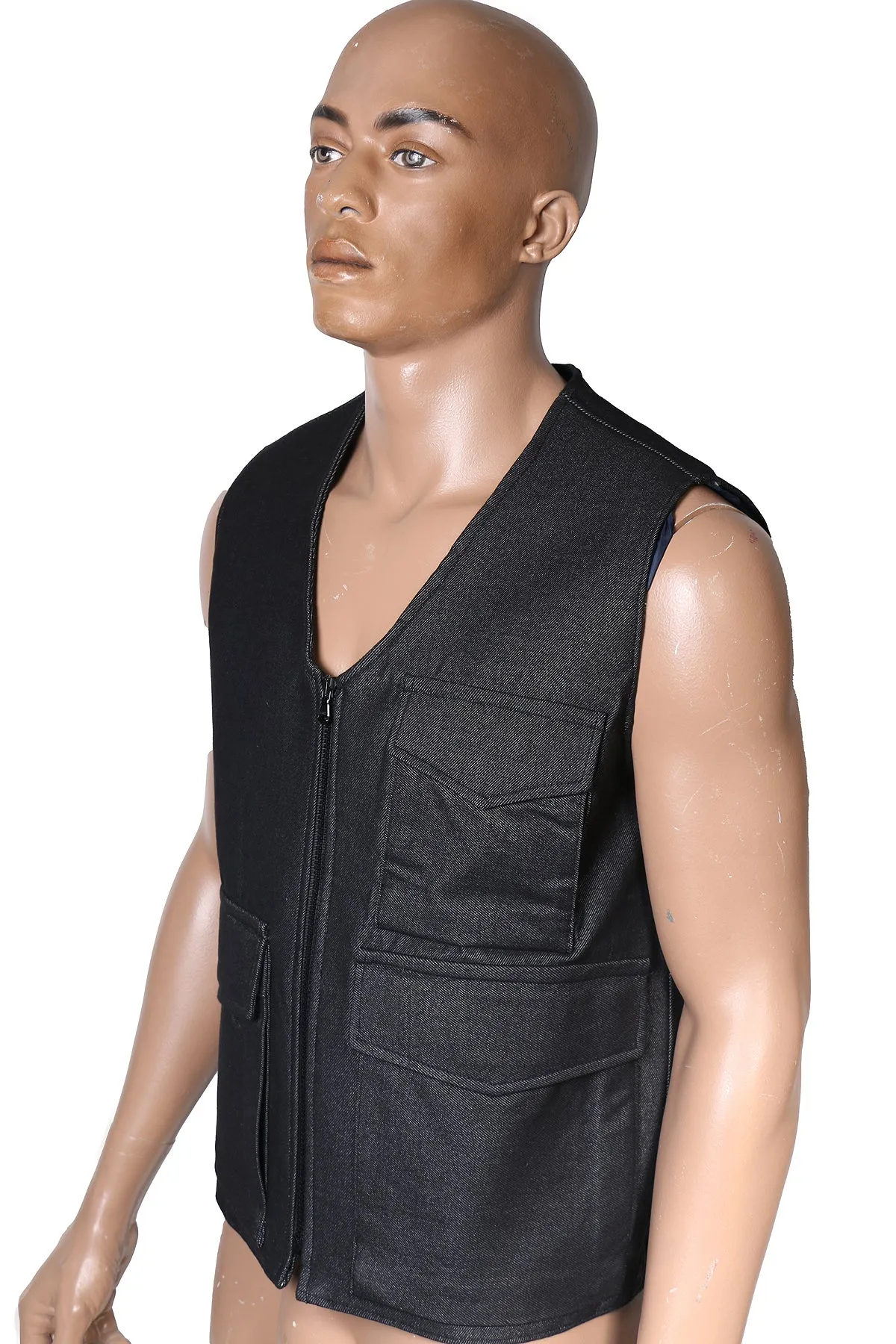 Protective denim Kevlar vest