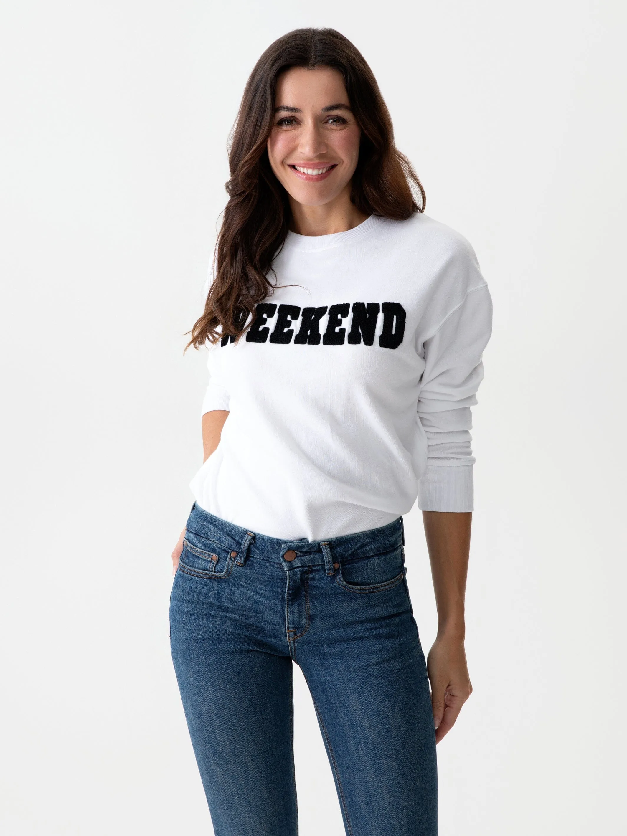 "Weekend" Sweatshirt | White