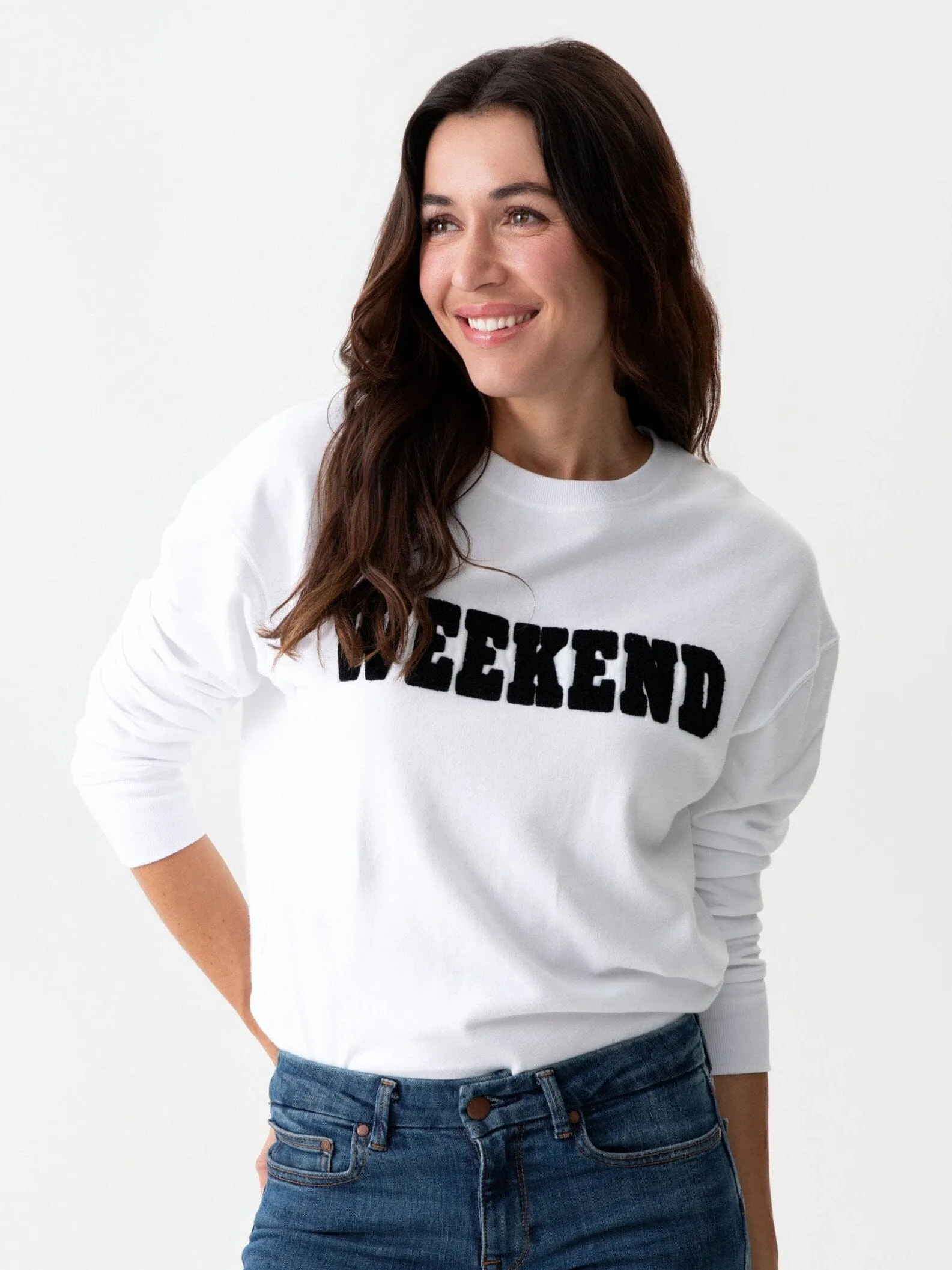 "Weekend" Sweatshirt | White