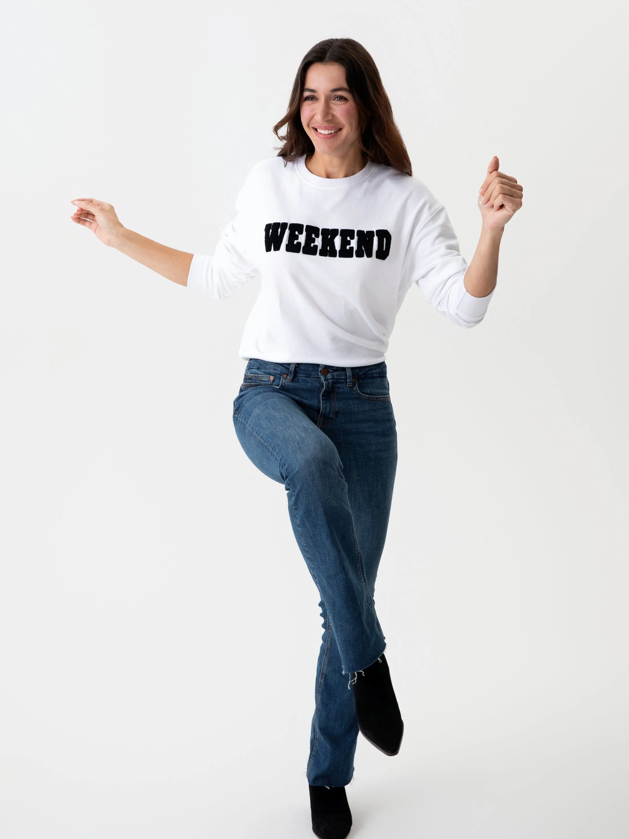 "Weekend" Sweatshirt | White