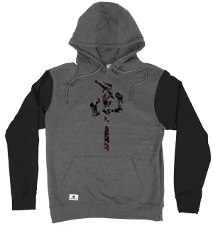 RDS Two Tone Chung Brushed Camo Hoodie, Charcoal Heather Black