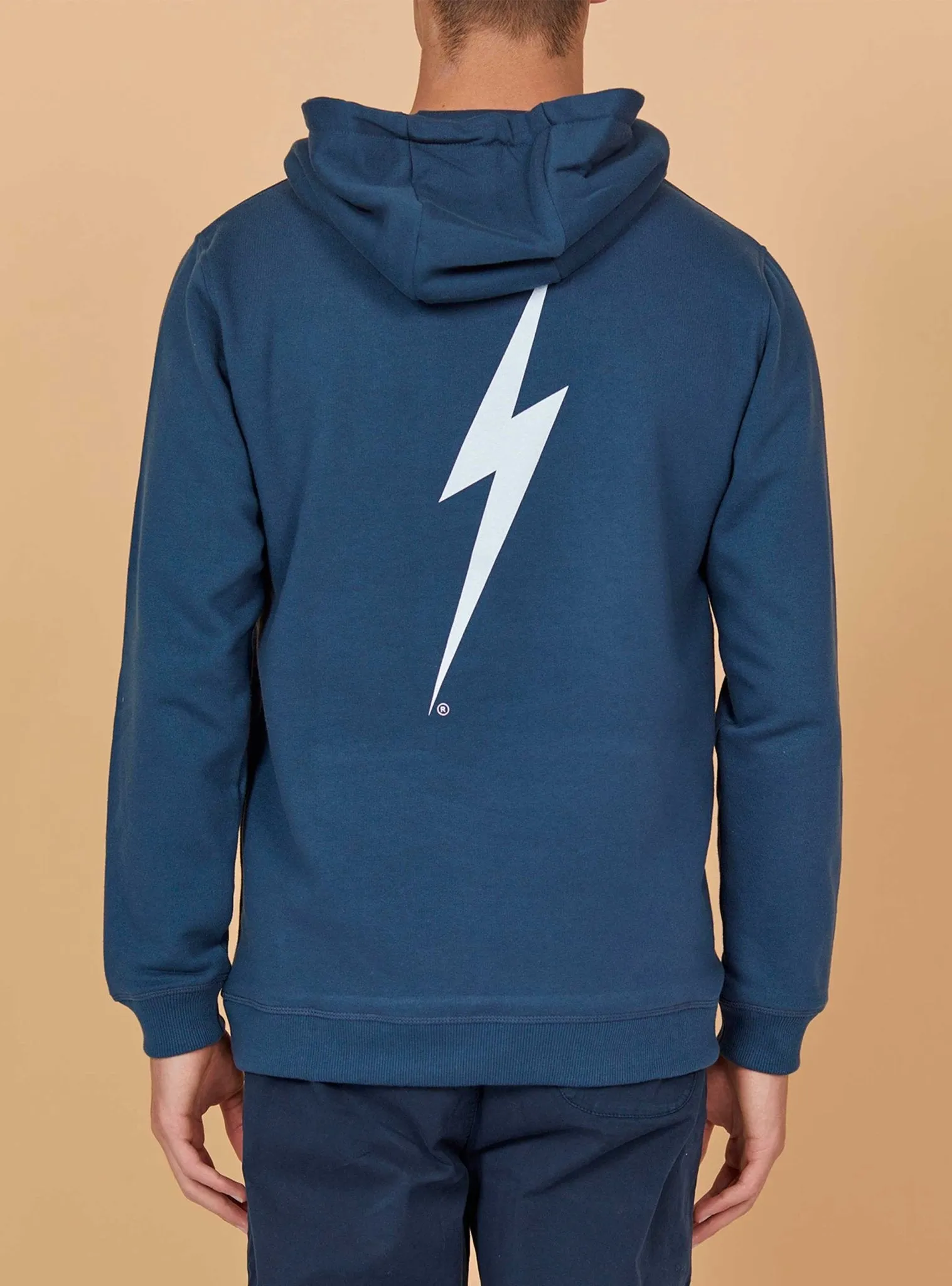 REGULAR RECYCLED-COTTON HOODIE WITH FRONT AND BACK PRINT