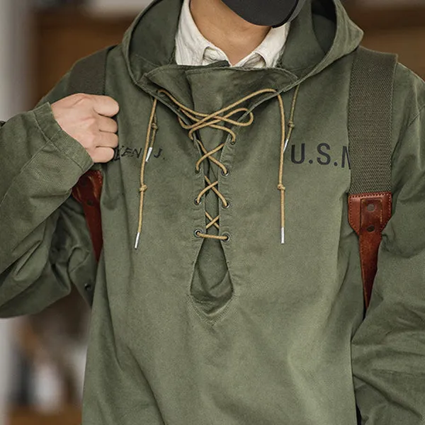 Retro Military Style Casual  Pullover Hoodies