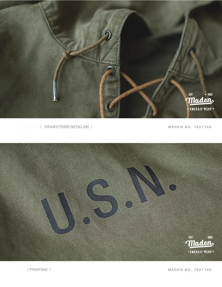 Retro Military Style Casual  Pullover Hoodies