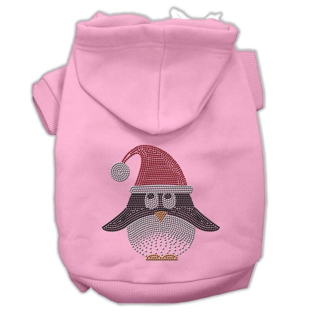 Santa Penguin Rhinestone Hoodies Pink M (12)