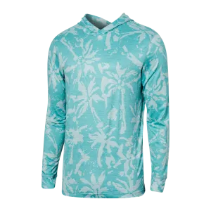 SAXX DROPTEMP™ ALL DAY COOLING Hoodie / Splash Palms- Light Aqua Heather