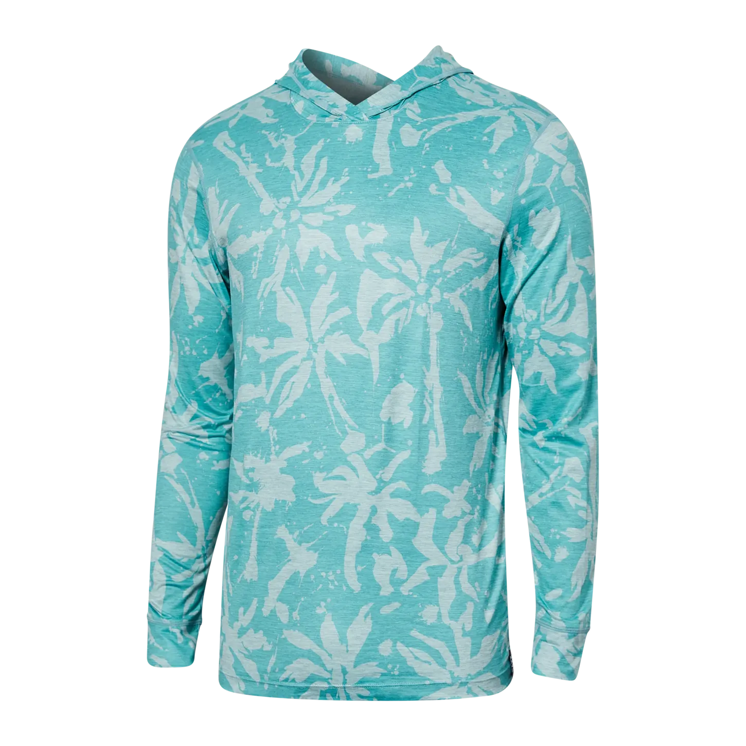 SAXX DROPTEMP™ ALL DAY COOLING Hoodie / Splash Palms- Light Aqua Heather