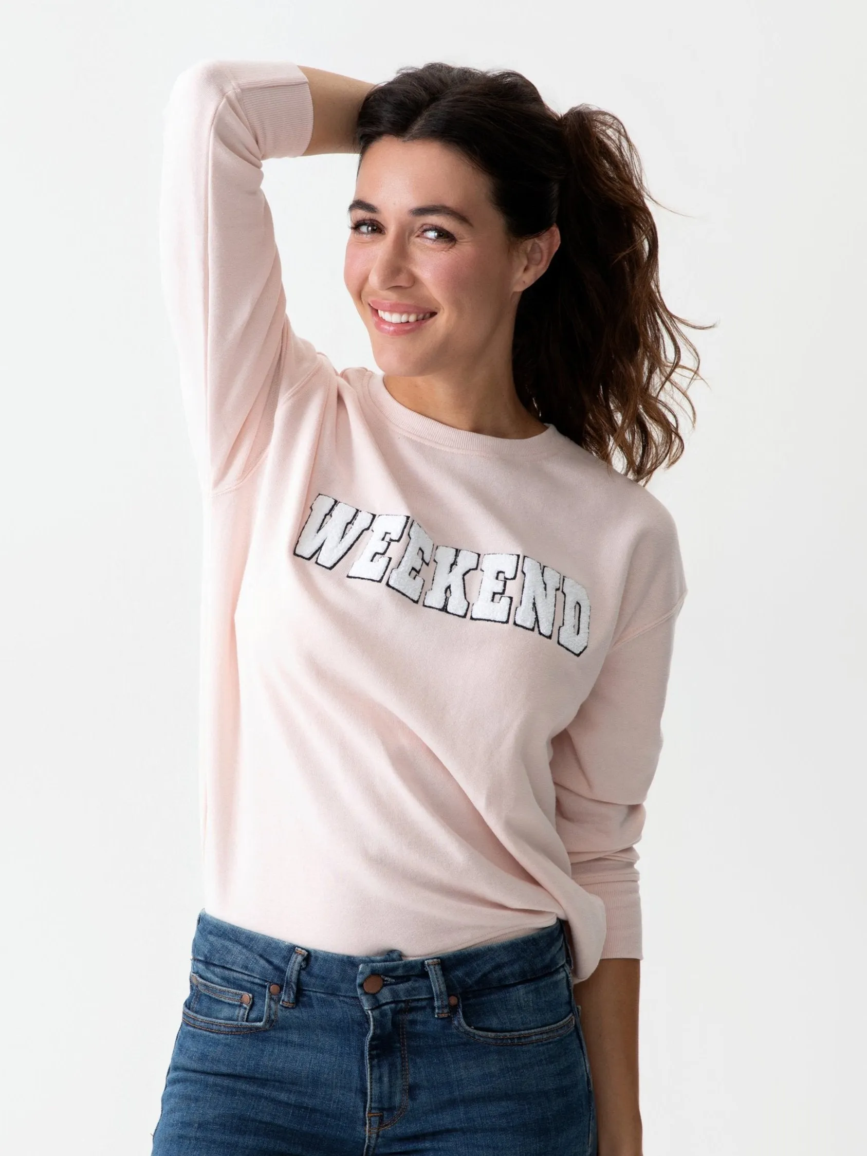 Shiraleah "Weekend" Sweatshirt, Blush