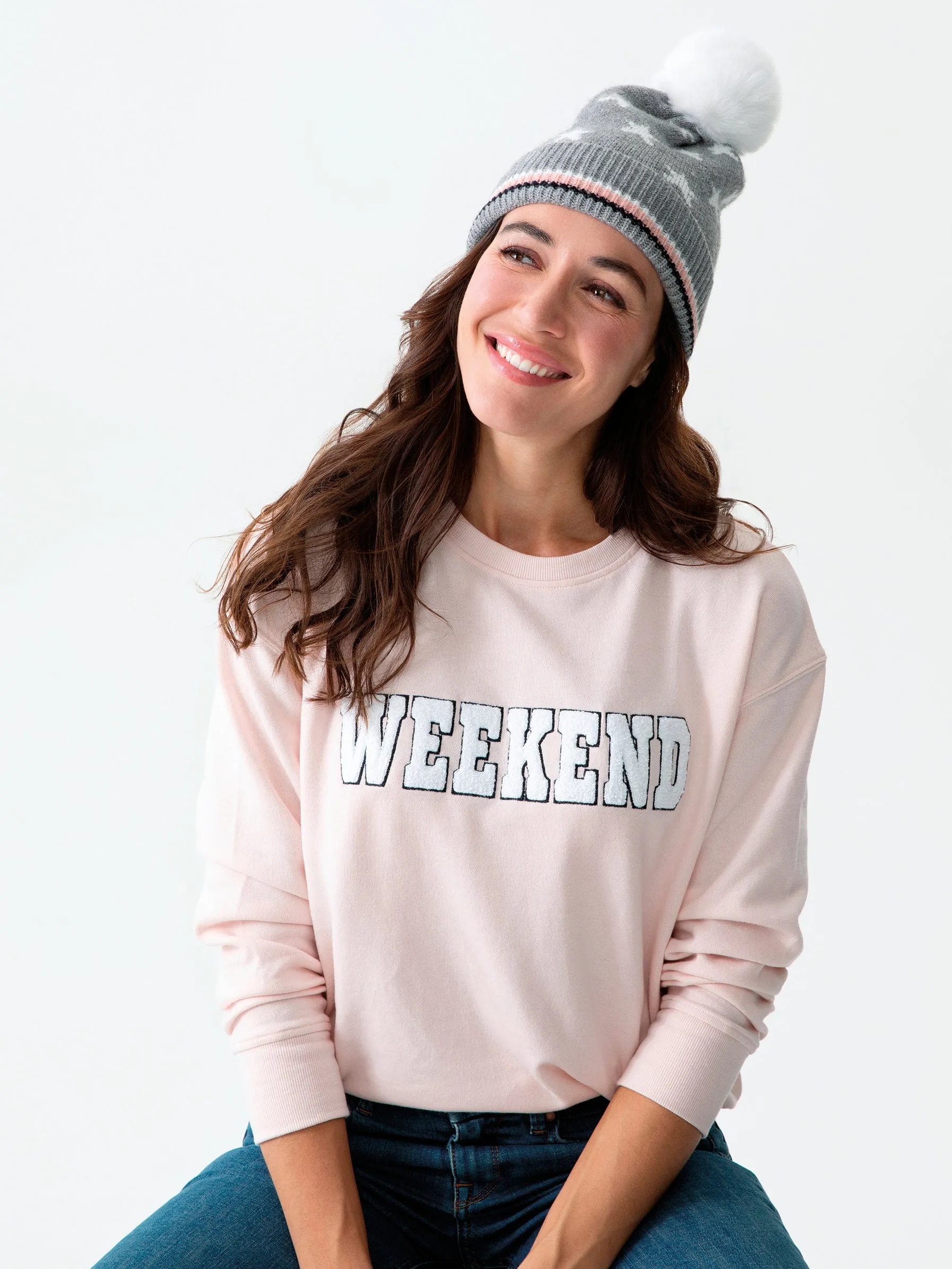 Shiraleah "Weekend" Sweatshirt, Blush