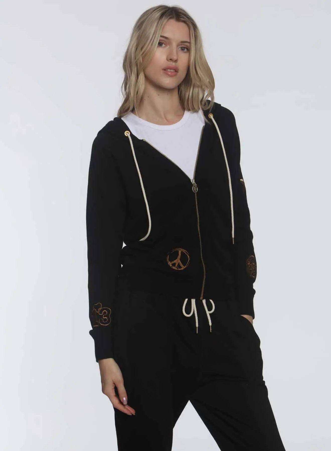 Slim Patch Hoodie - Black Charms