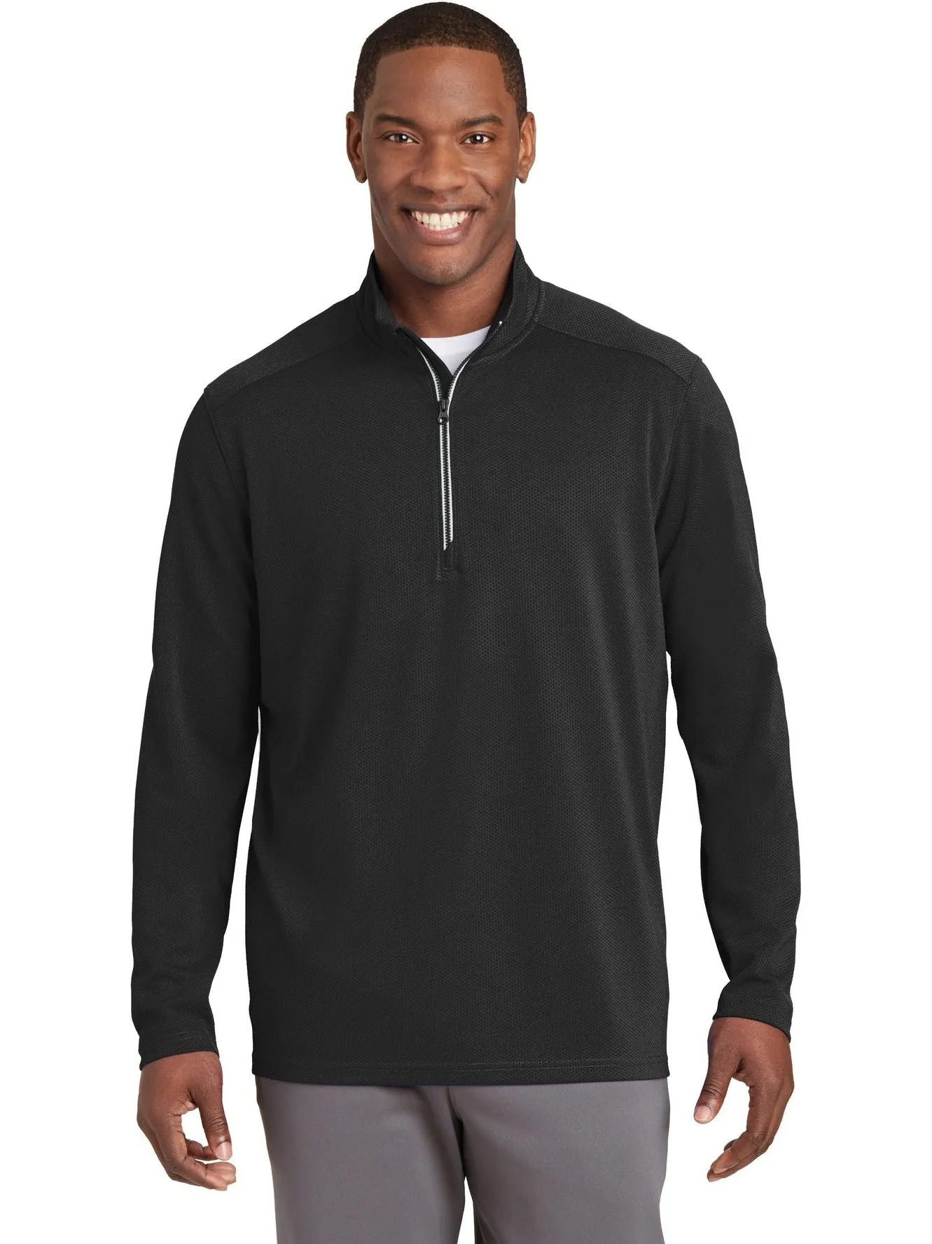 Sport-Tek Sport-Wick Textured 1/4-Zip Pullover