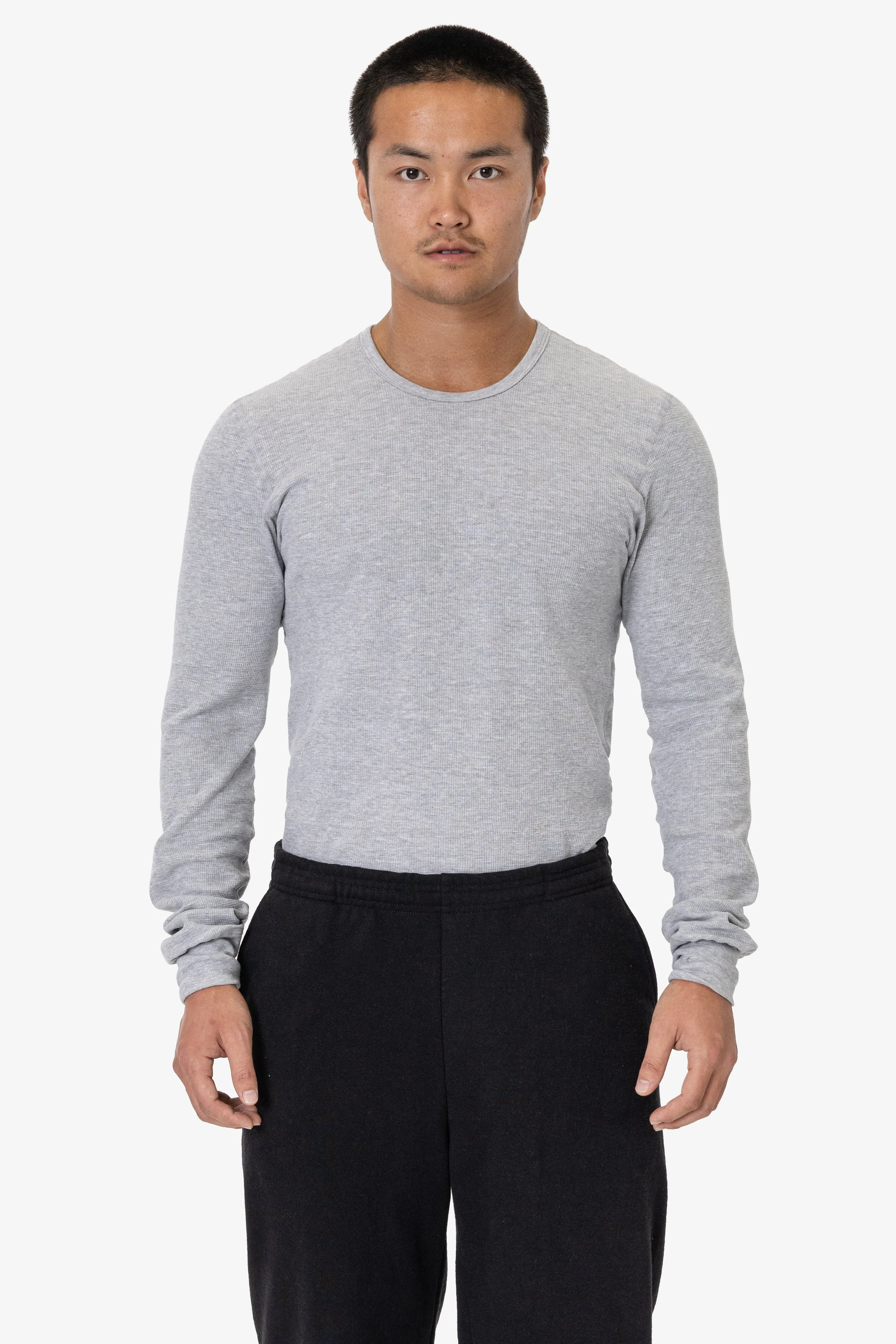 T407 - Poly-Cotton Thermal Long Sleeve Crewneck