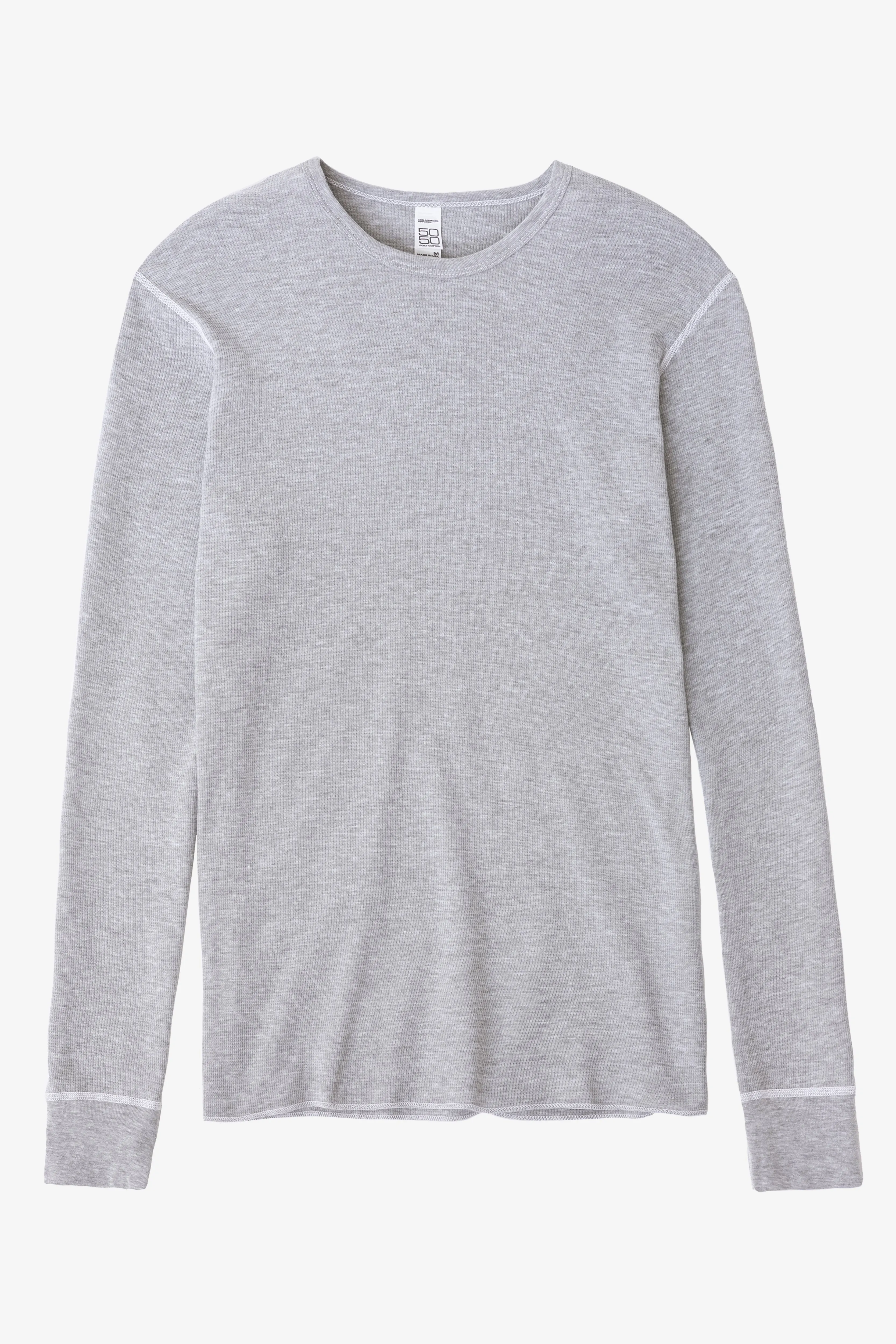 T407 - Poly-Cotton Thermal Long Sleeve Crewneck