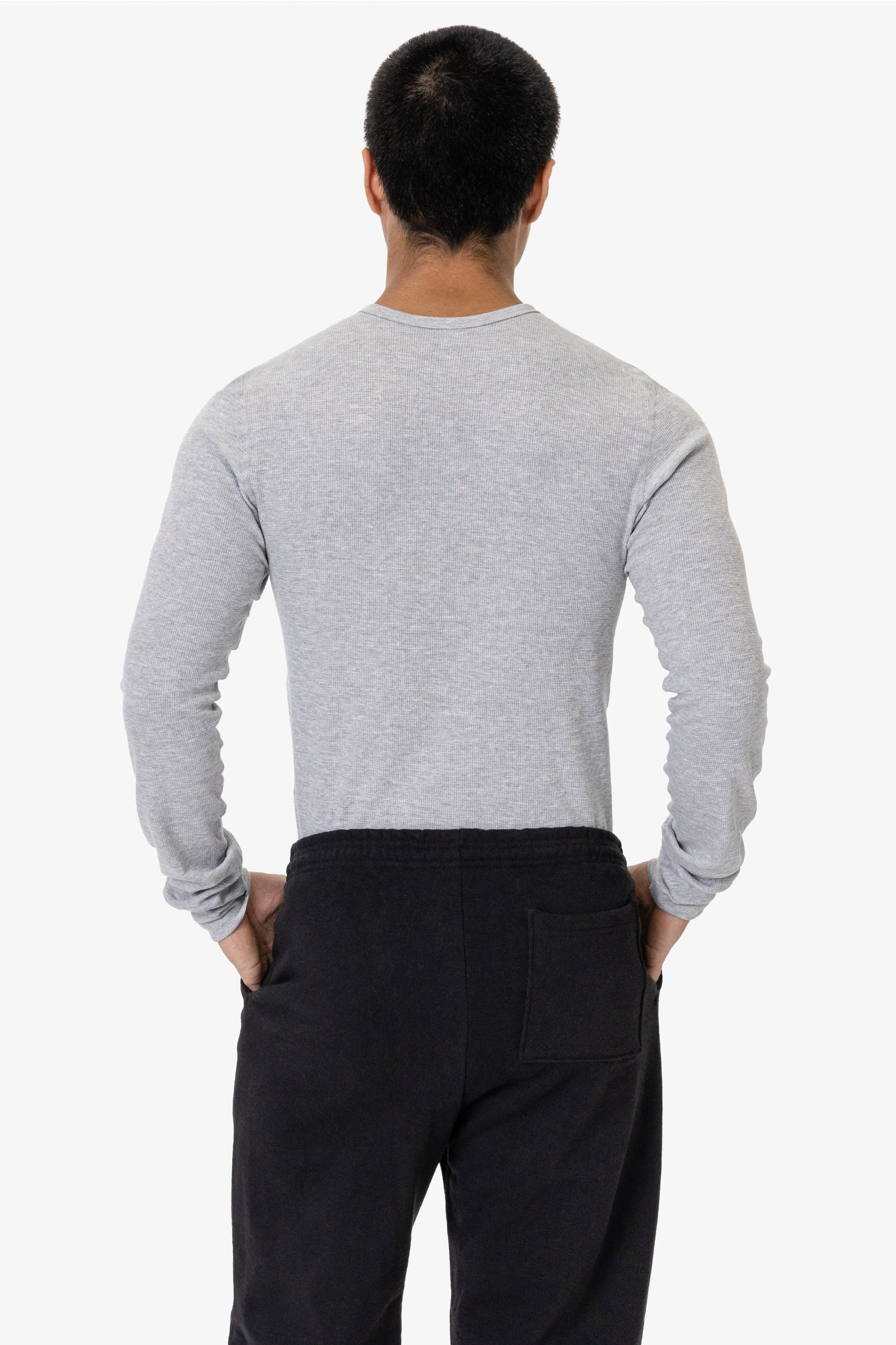 T407 - Poly-Cotton Thermal Long Sleeve Crewneck