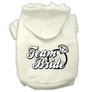 Team Bride Screen Print Pet Hoodies Cream Size XL (16)