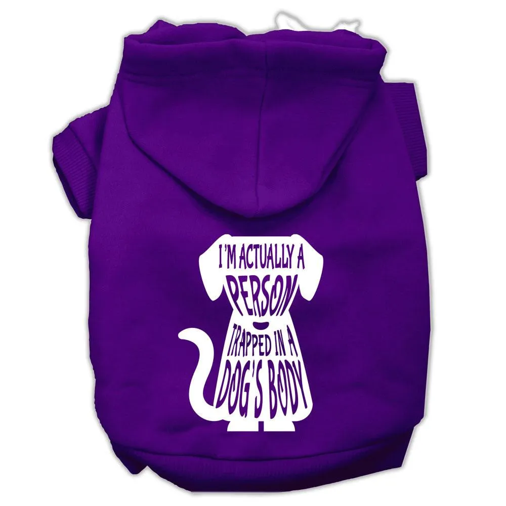 Trapped Screen Print Pet Hoodies Purple Size XL (16)