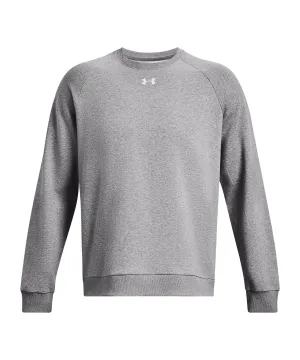 UA Rival fleece crew | Castlerock Light Heather/White