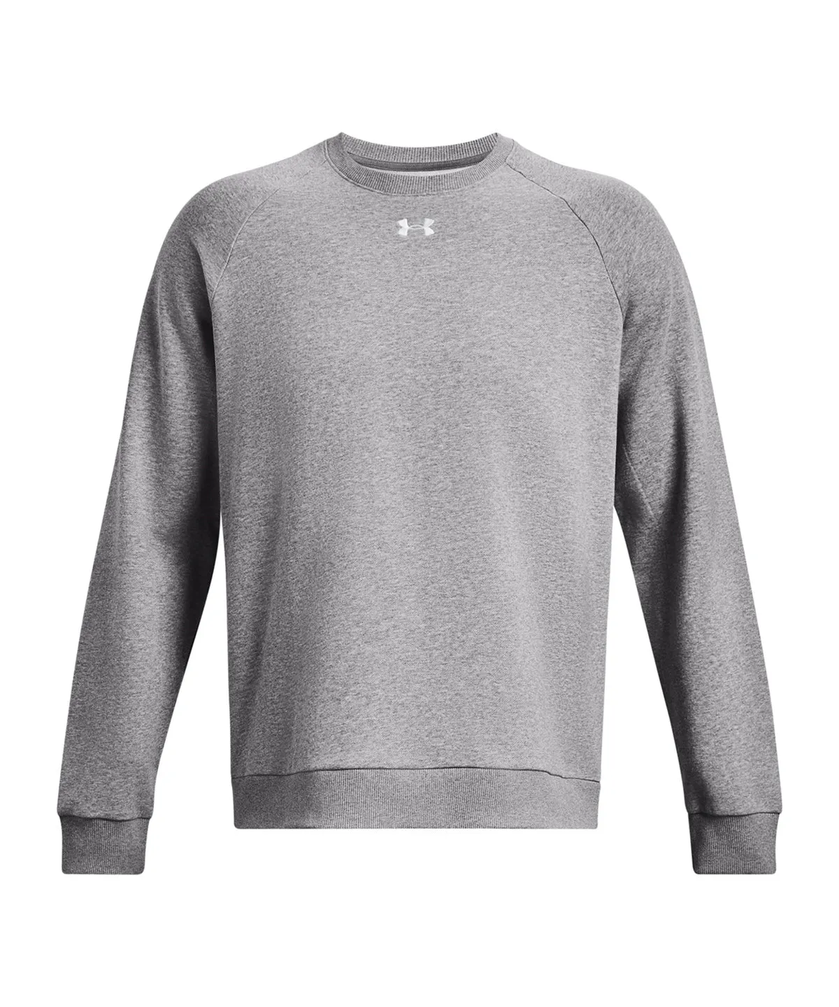 UA Rival fleece crew | Castlerock Light Heather/White