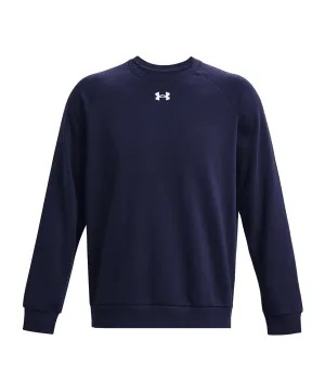 UA Rival fleece crew | Midnight Navy/White