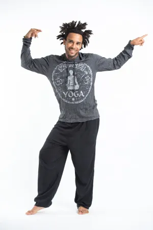 Unisex Infinitee Yoga Stamp Hoodie in Silver on Black