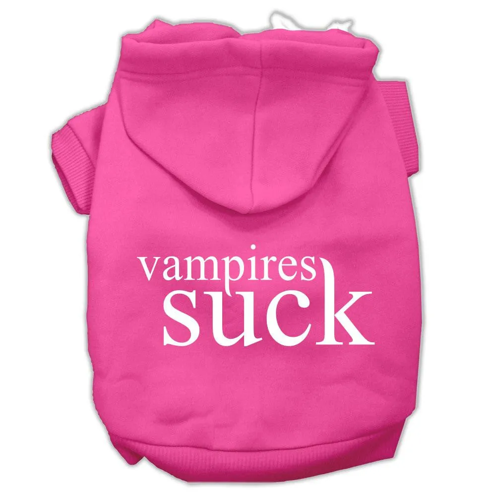 Vampires Suck Screen Print Pet Hoodies Bright Pink Size XS (8)