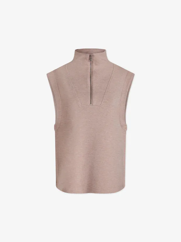 Varley Magnolia half zip tank - Taupe Marl