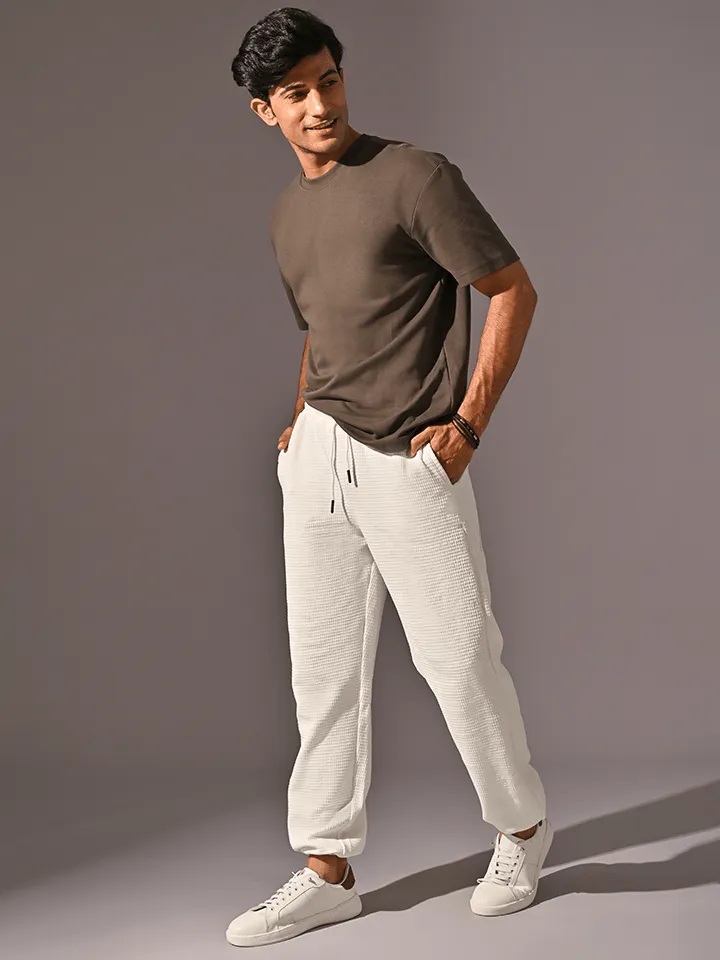 Waffle Knitted Joggers - Cove