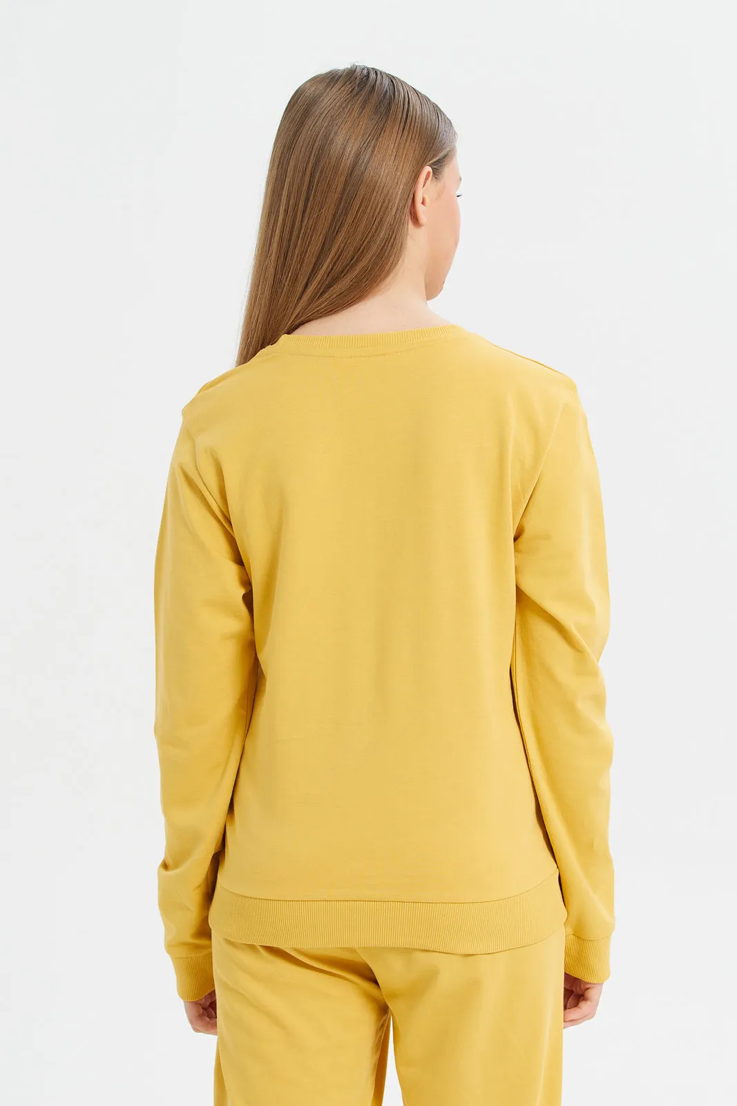 Yellow Basic Sweatshirts