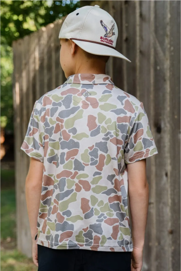 Youth Polo - Driftwood Camo